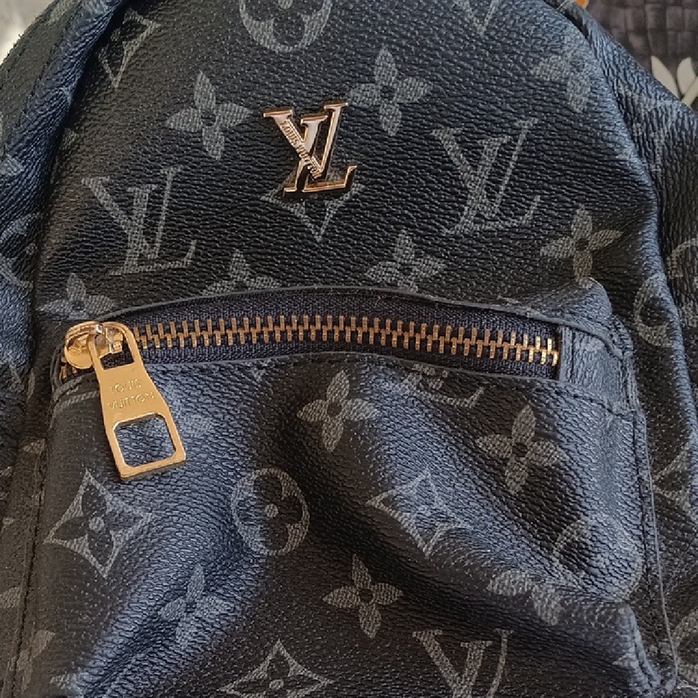 Louis Vuitton Black & Gray Monogram Mini Backpack with Gold Hardware